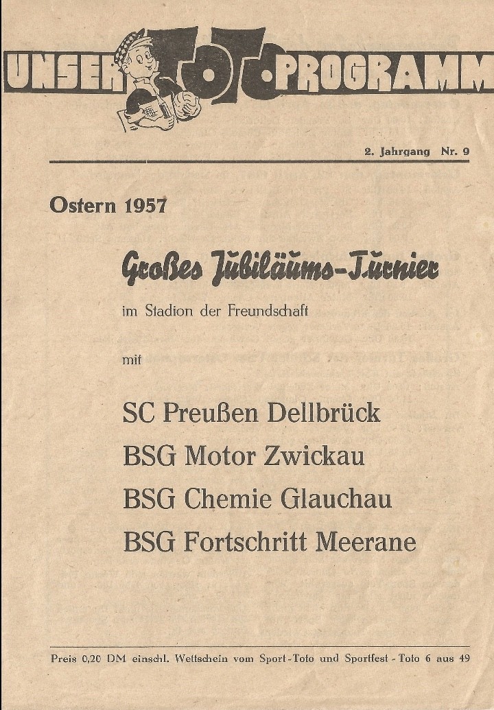 “Meeraner Fußballgeschichte“ - Großes Osterturnier 1957